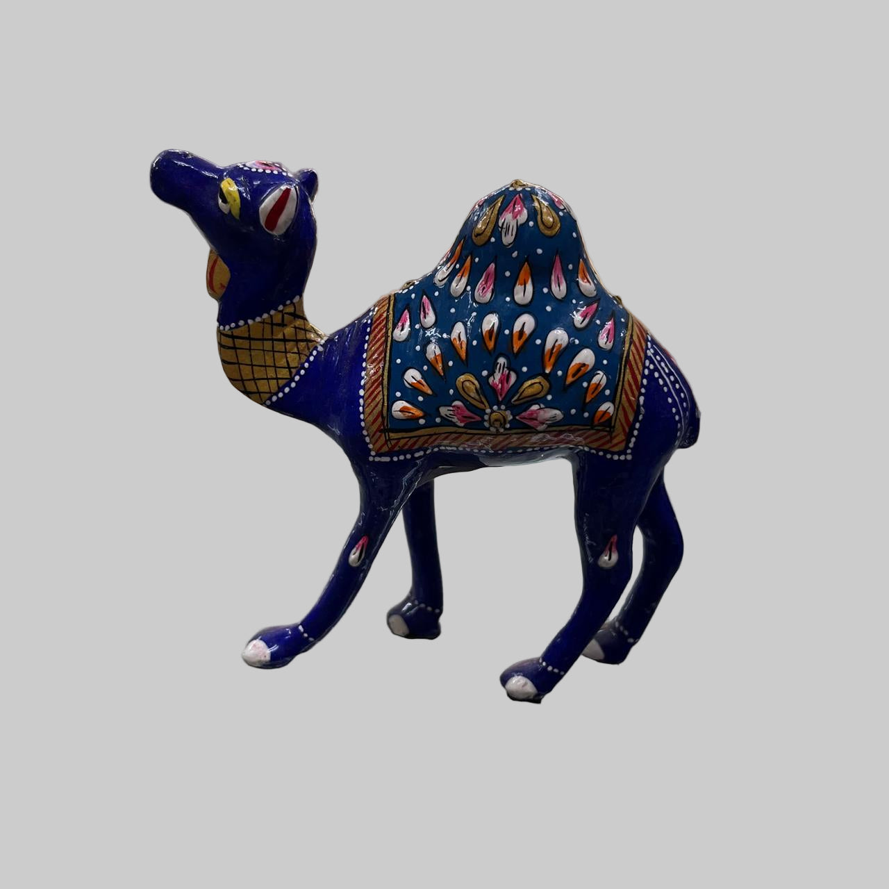 Handcrafted Blue Meenakari Camel Figurine – Rajasthani Decorative