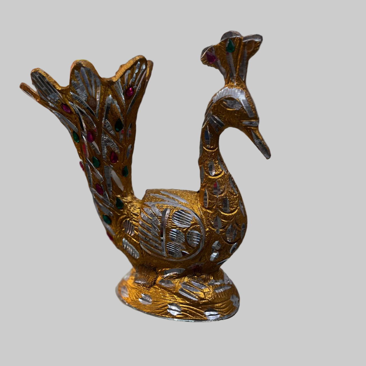 Handcrafted Golden Peacock Decorative Showpiece