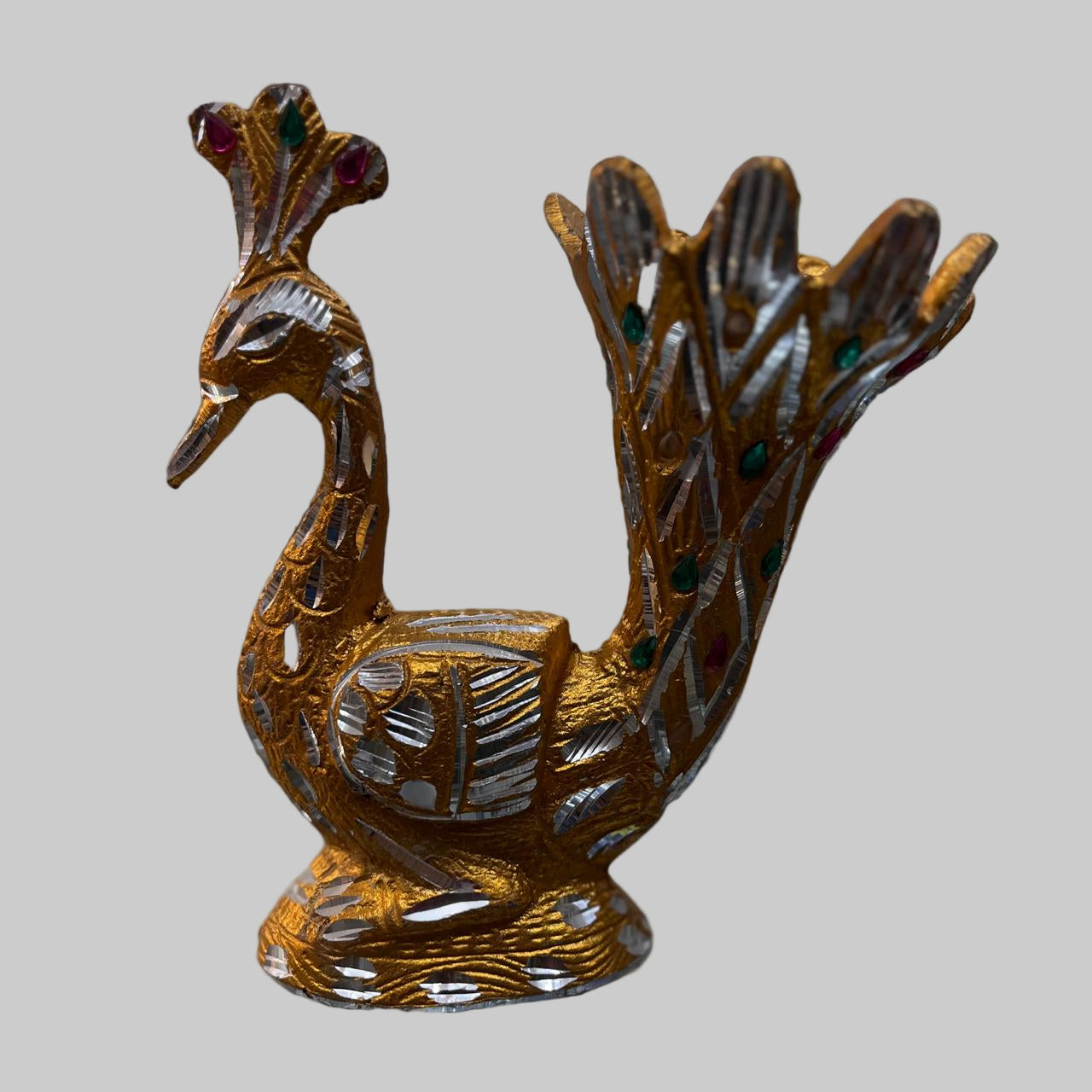Handcrafted Golden Peacock Decorative Showpiece