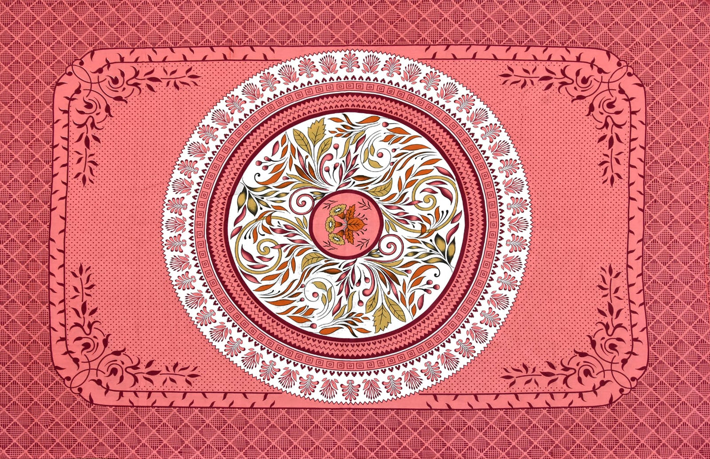 Single Cot Cotton Bedsheet โ 150 TC โ Elegant Green with Mandala Print