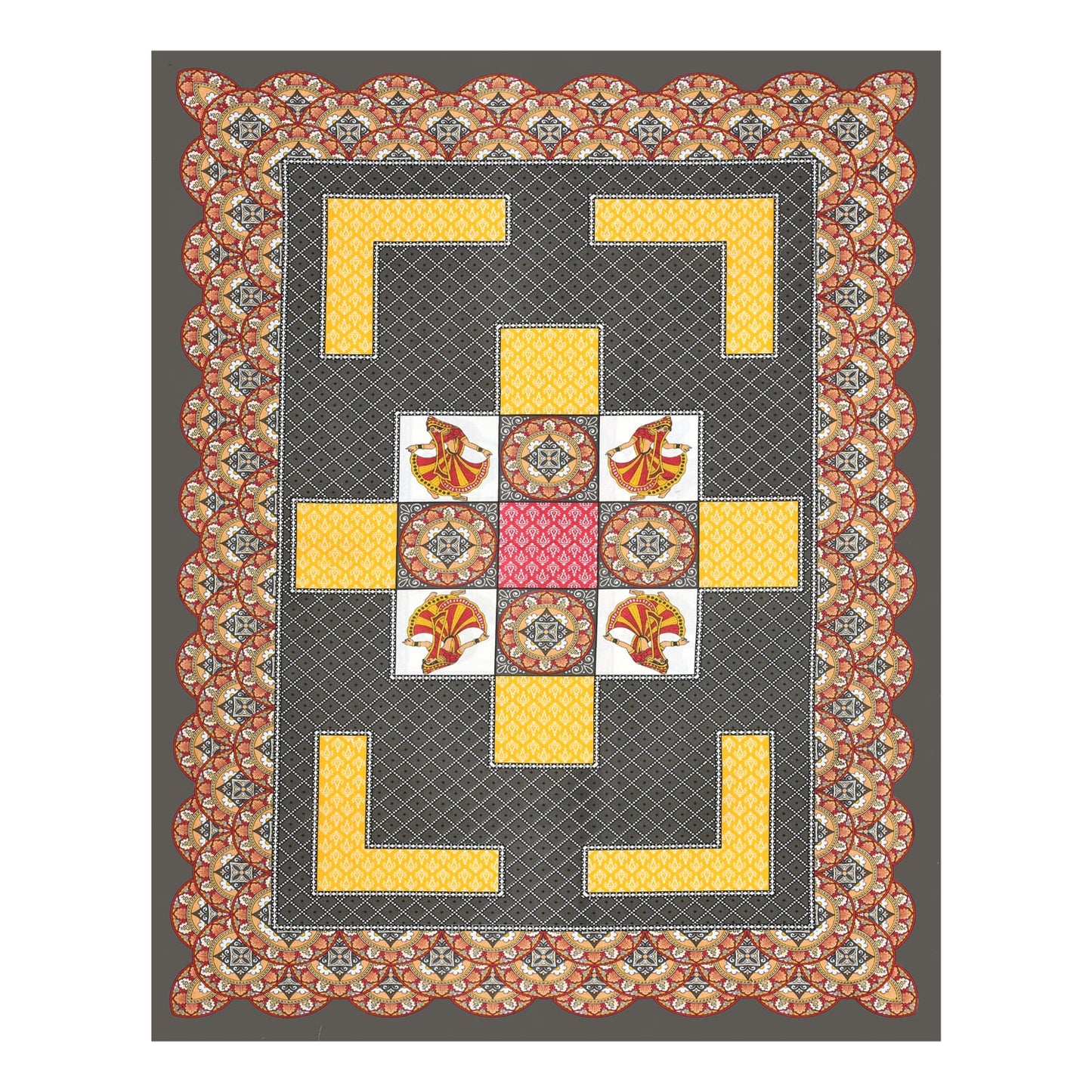 Cotton Single Bed Bedsheet with Pillow Cover – 150 TC, Traditional Rajasthani Print