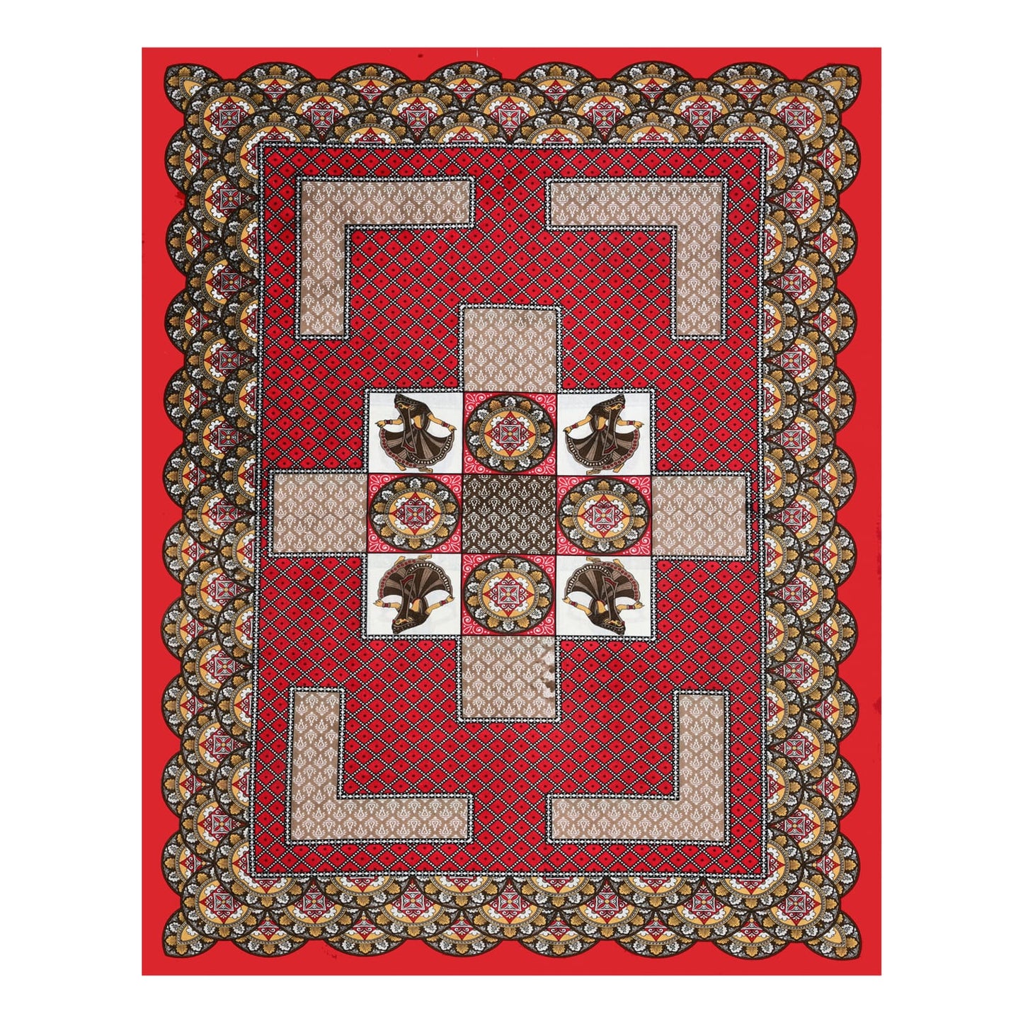 Cotton Single Bed Bedsheet with Pillow Cover – 150 TC, Traditional Rajasthani Print