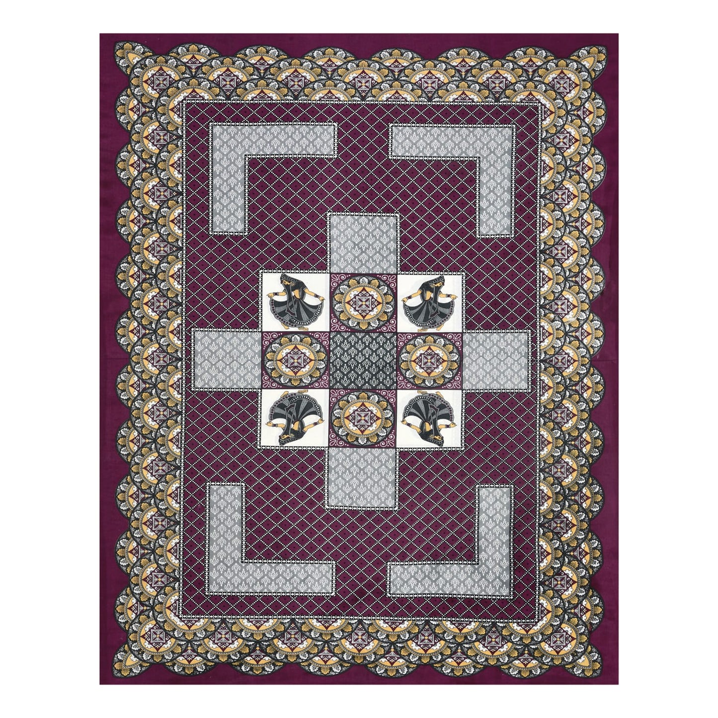 Cotton Single Bed Bedsheet with Pillow Cover – 150 TC, Traditional Rajasthani Print