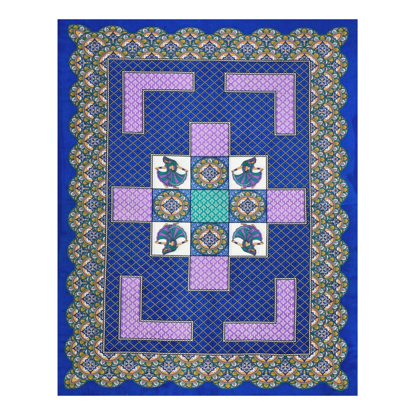 Cotton Single Bed Bedsheet with Pillow Cover – 150 TC, Traditional Rajasthani Print