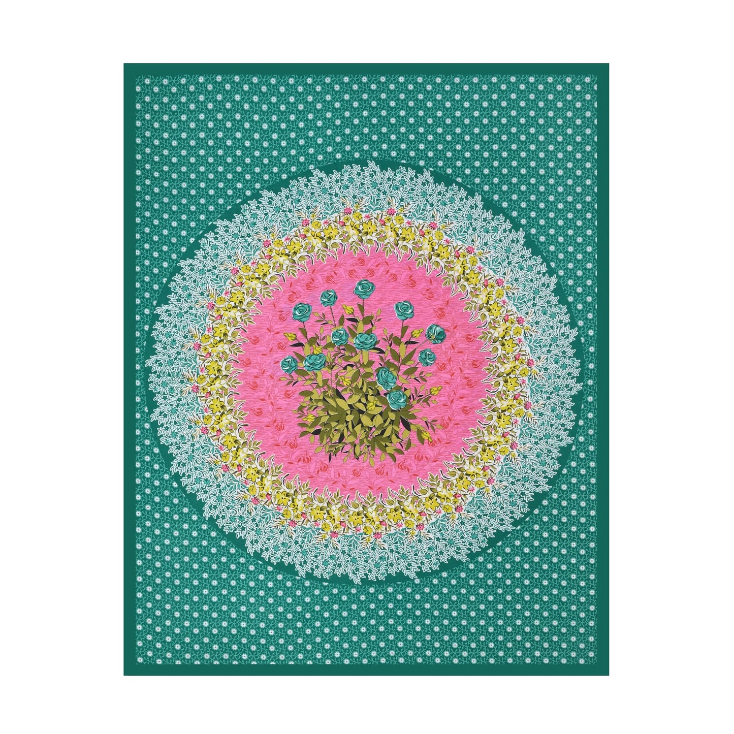 Floral Mandala Single Cot Cotton Bedsheet with Pillow Cover – 150 TC