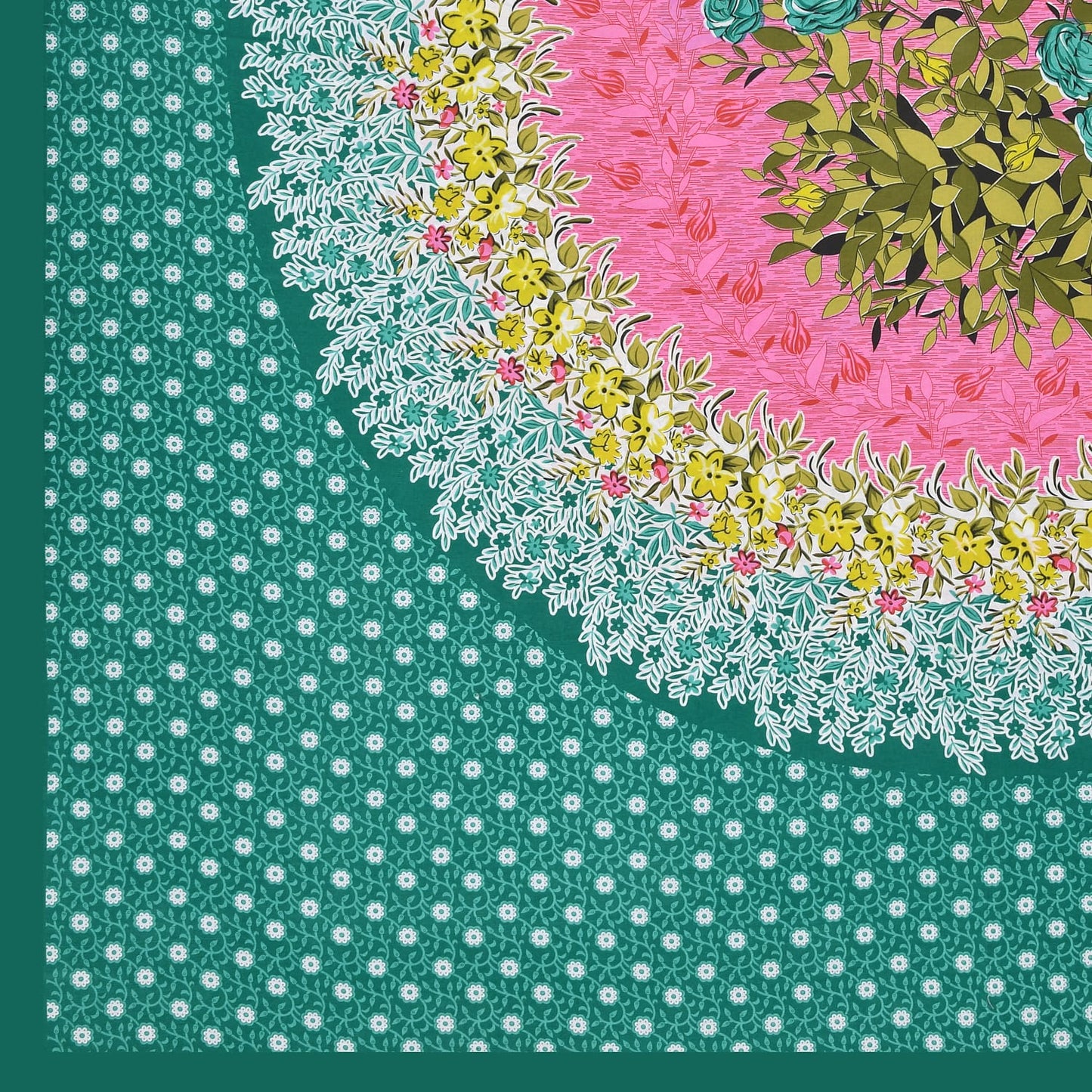 Floral Mandala Single Cot Cotton Bedsheet with Pillow Cover – 150 TC