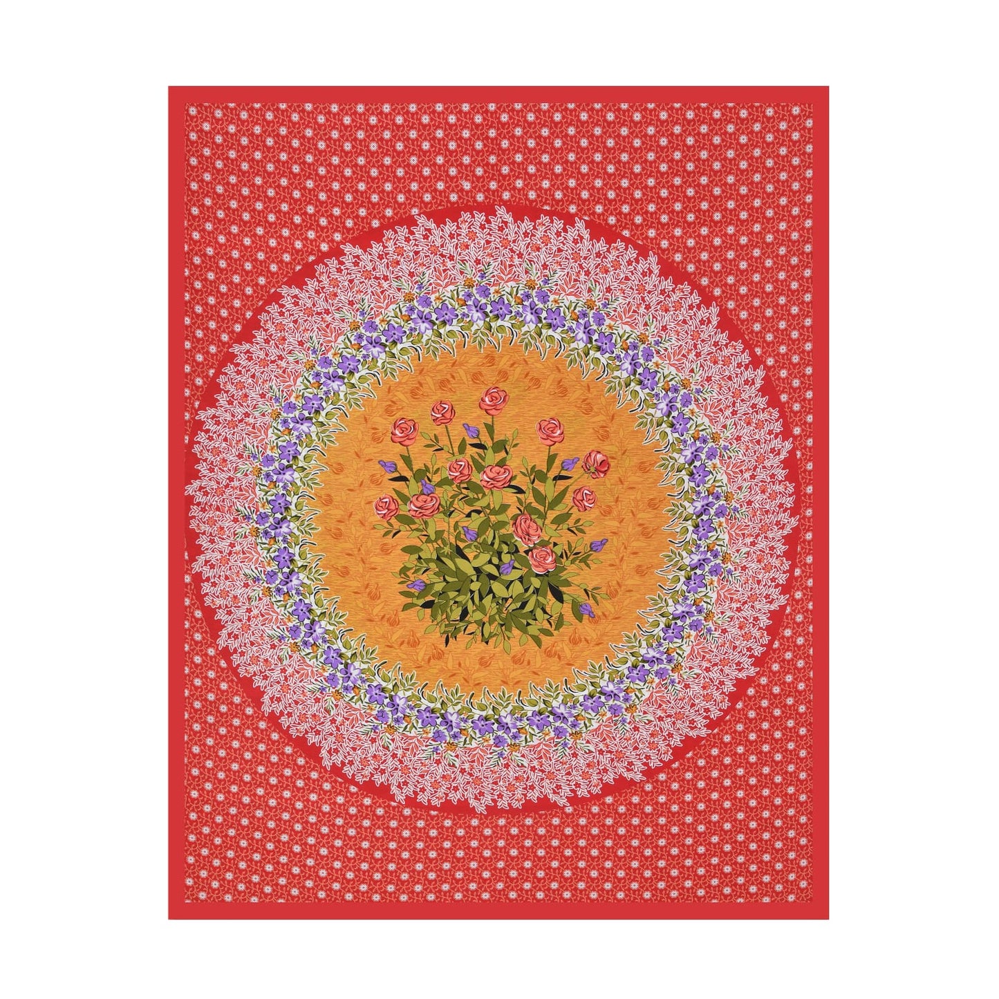 Single Cot Cotton Bedsheet 150 TC with Floral Mandala Print & Matching Pillow Cover