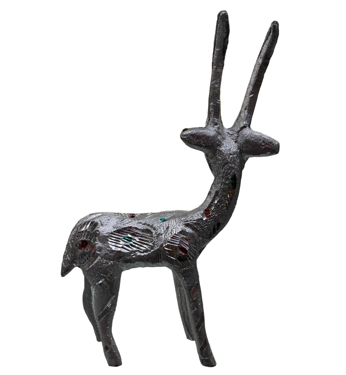 Unbreakable Silver Look Deer Pair Showpiece