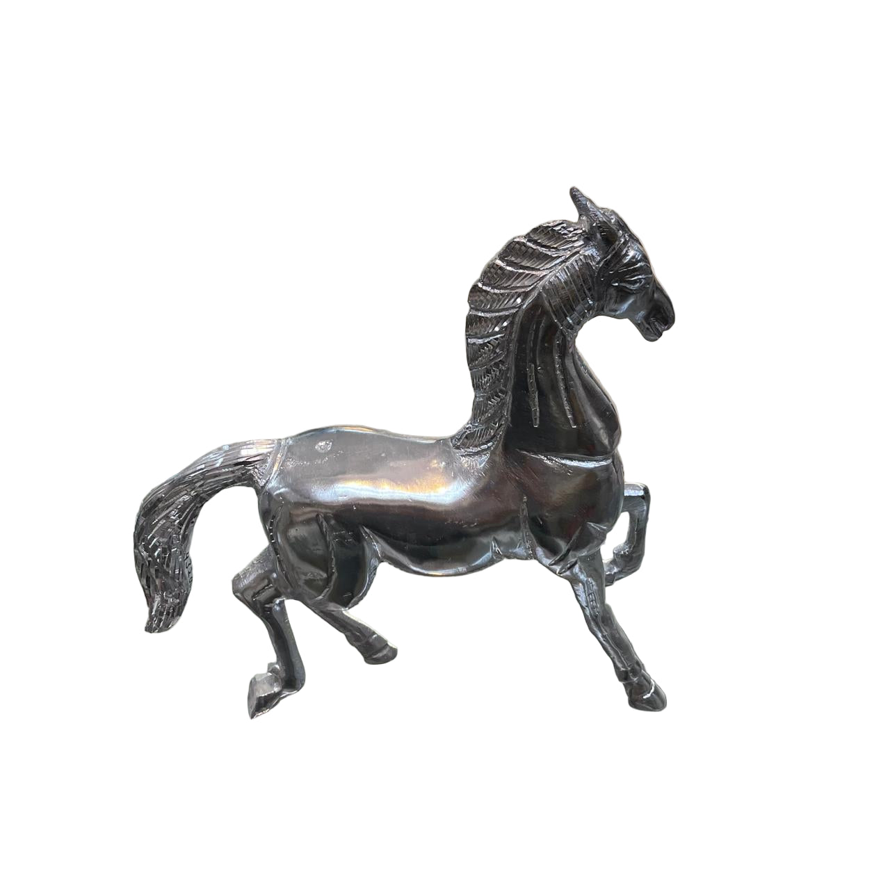 Unbreakable Silver Finish Horse Showpiece – Premium Metal Decorative Figurine