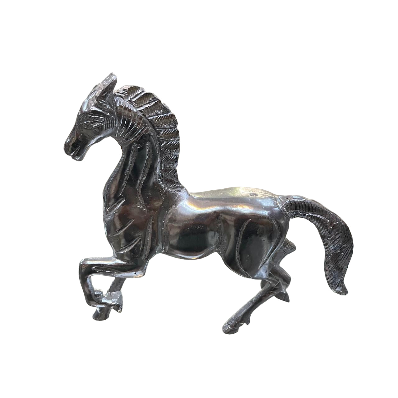 Unbreakable Silver Finish Horse Showpiece – Premium Metal Decorative Figurine