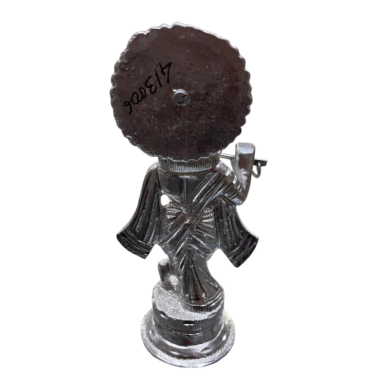 Unbreakable Silver-Plated Lord Krishna Idol with Gemstone Embellishments