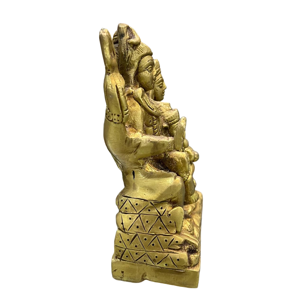 Handcrafted Brass Idol of Lord Shiva, Goddess Parvati & Lord Ganesha – Divine Family Statue