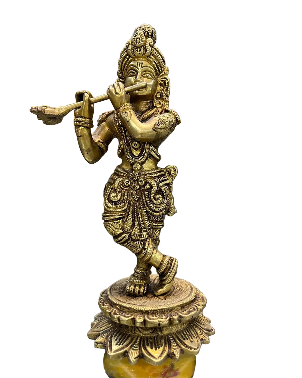 Handcrafted Brass Lord Krishna Playing Flute Idol – Divine Home Décor Statue
