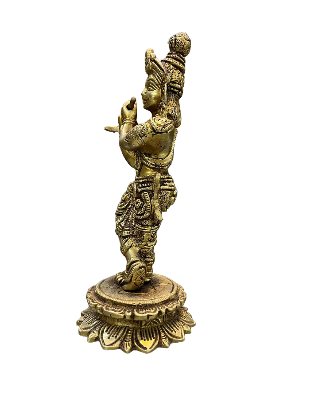 Handcrafted Brass Lord Krishna Playing Flute Idol – Divine Home Décor Statue