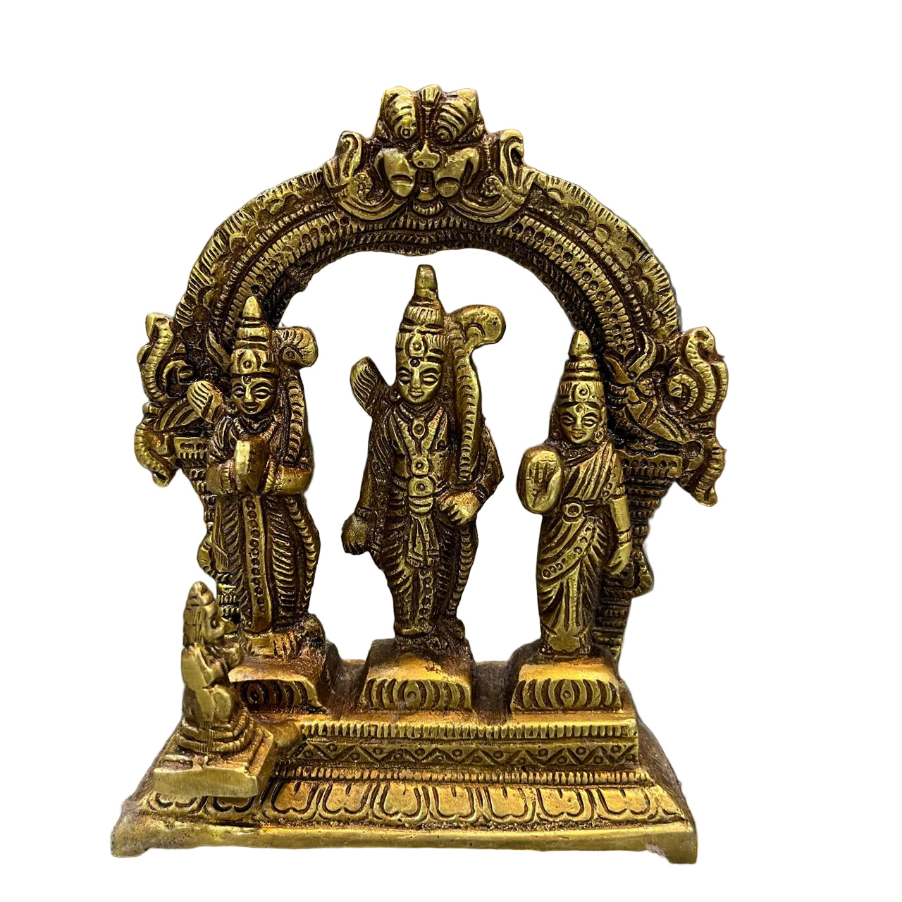 Handcrafted Brass Ram Darbar Idol – Lord Ram, Sita, Lakshman & Hanuman Statue