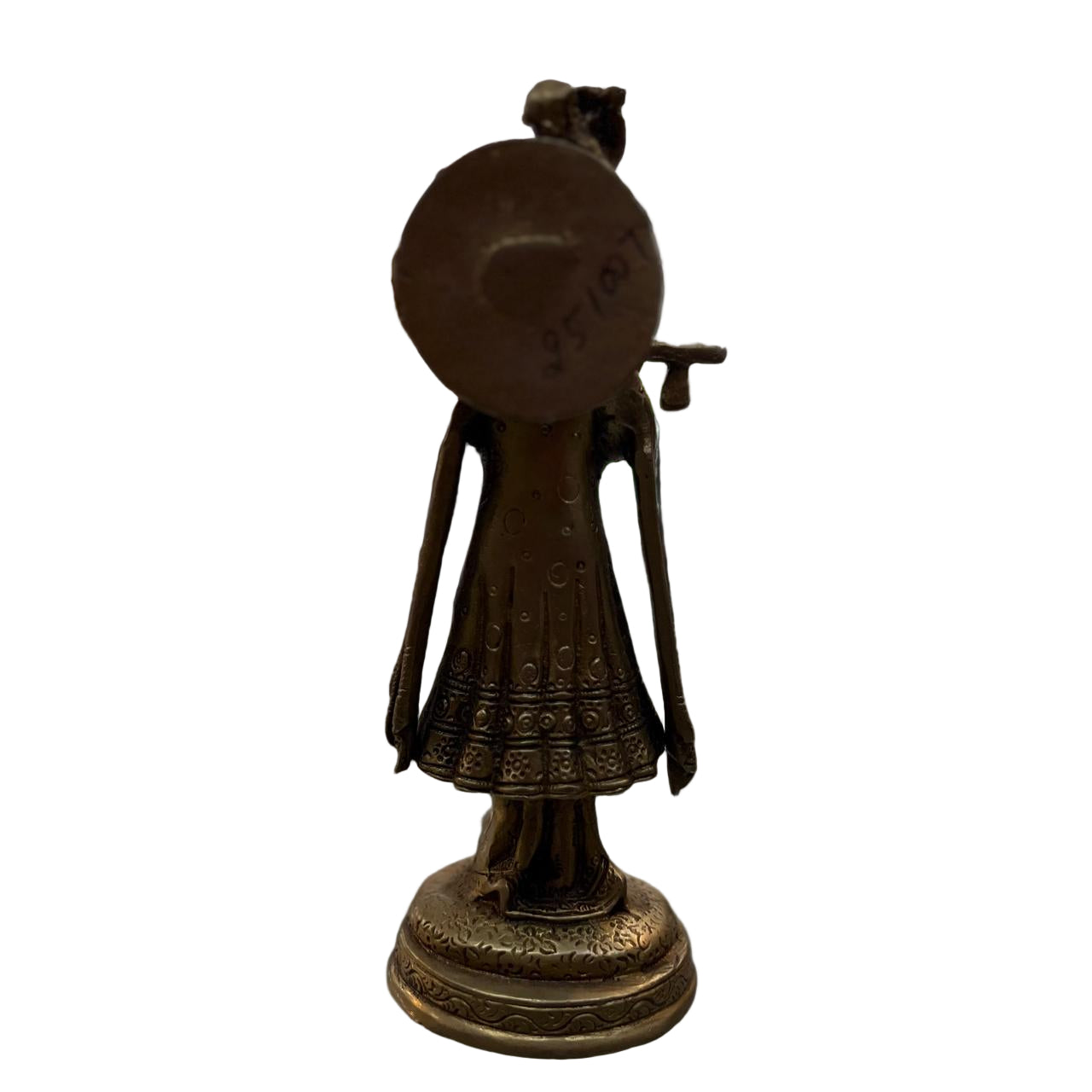 Handcrafted Brass Lord Krishna Idol – Playing Flute | Antique Finish Murti for Home & Decor
