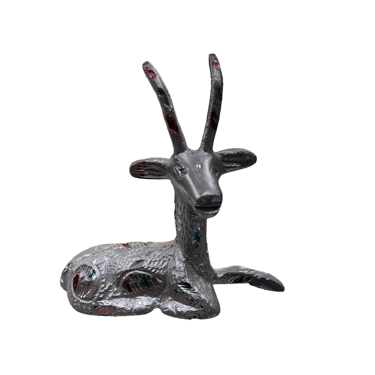 Unbreakable Silver Look Deer Pair Showpiece