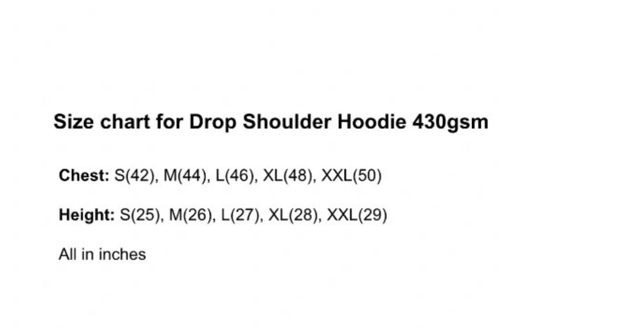 Heavy Oversized Hoodie – 430 GSM Cotton Brushed Loop knit (88% Cotton / 12% Polyester) - Off White