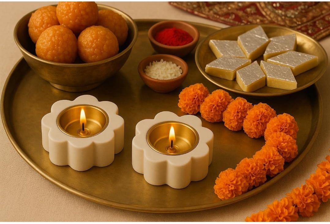 Marble Diya, Brass Diya