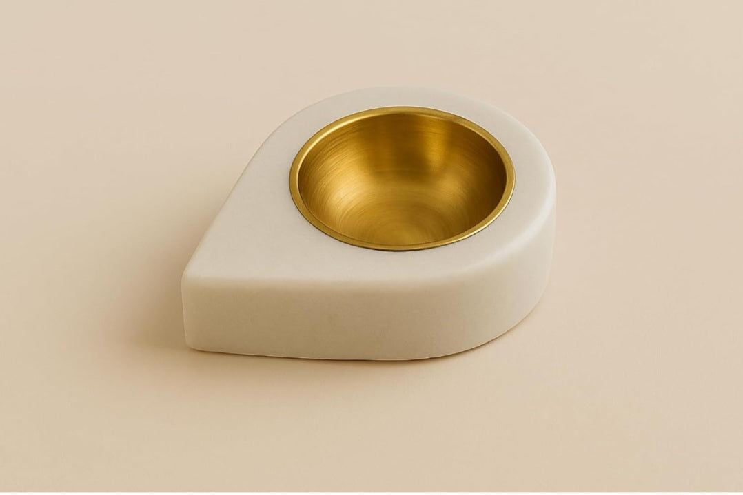 Marble Diya, Brass Diya, Marble Tea Light Holder