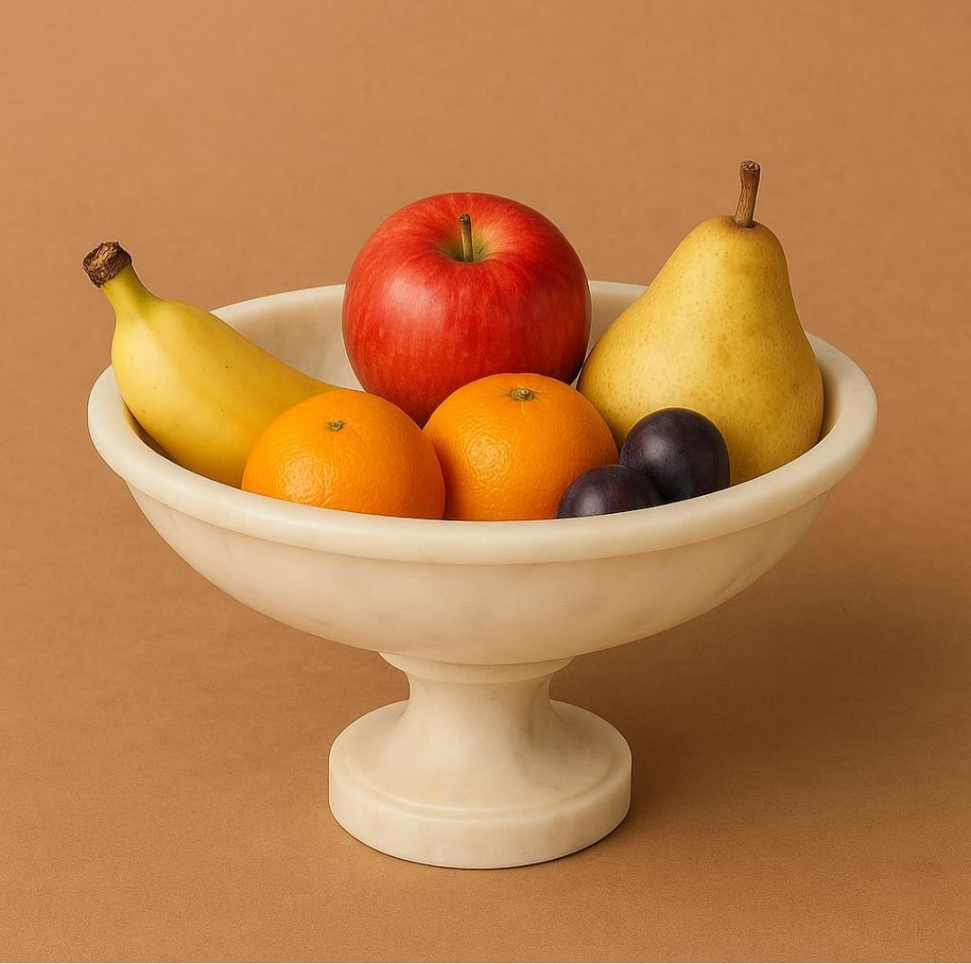 Fruit Basket with Lid, Fruit Bowl, Marble Bowl, Fruit Basket for Dinning Table