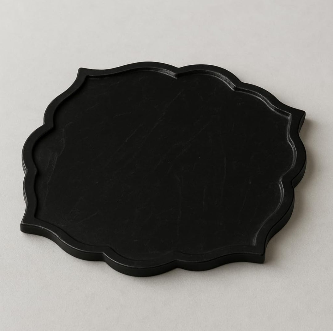 Arti Thali, Pooja Thali, Black Marble, Vanity, Nacho Tray, Multi-Purpose