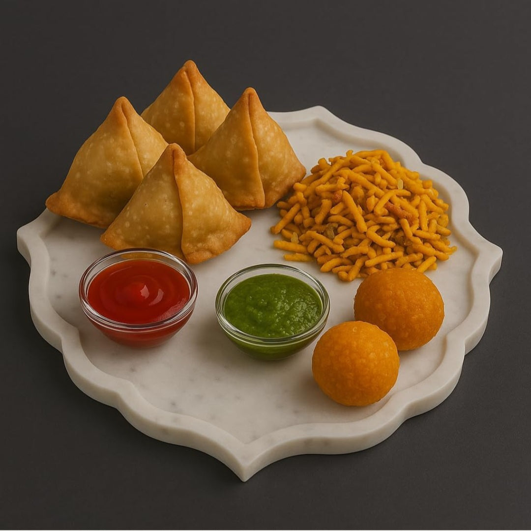 Arti Thali, Pooja Thali, White Marble, Pooja Thali for Diwali, Karwa Chauth, Aarti Plate, Pooja Plate, Brass