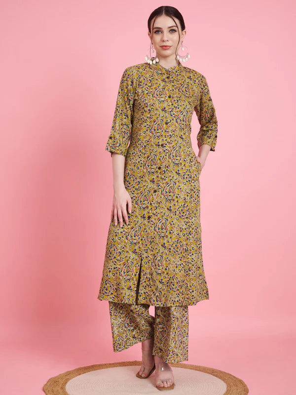 Mahendi Rayon Printed A-Line Co-Ord Set