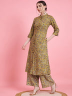 Mahendi Rayon Printed A-Line Co-Ord Set