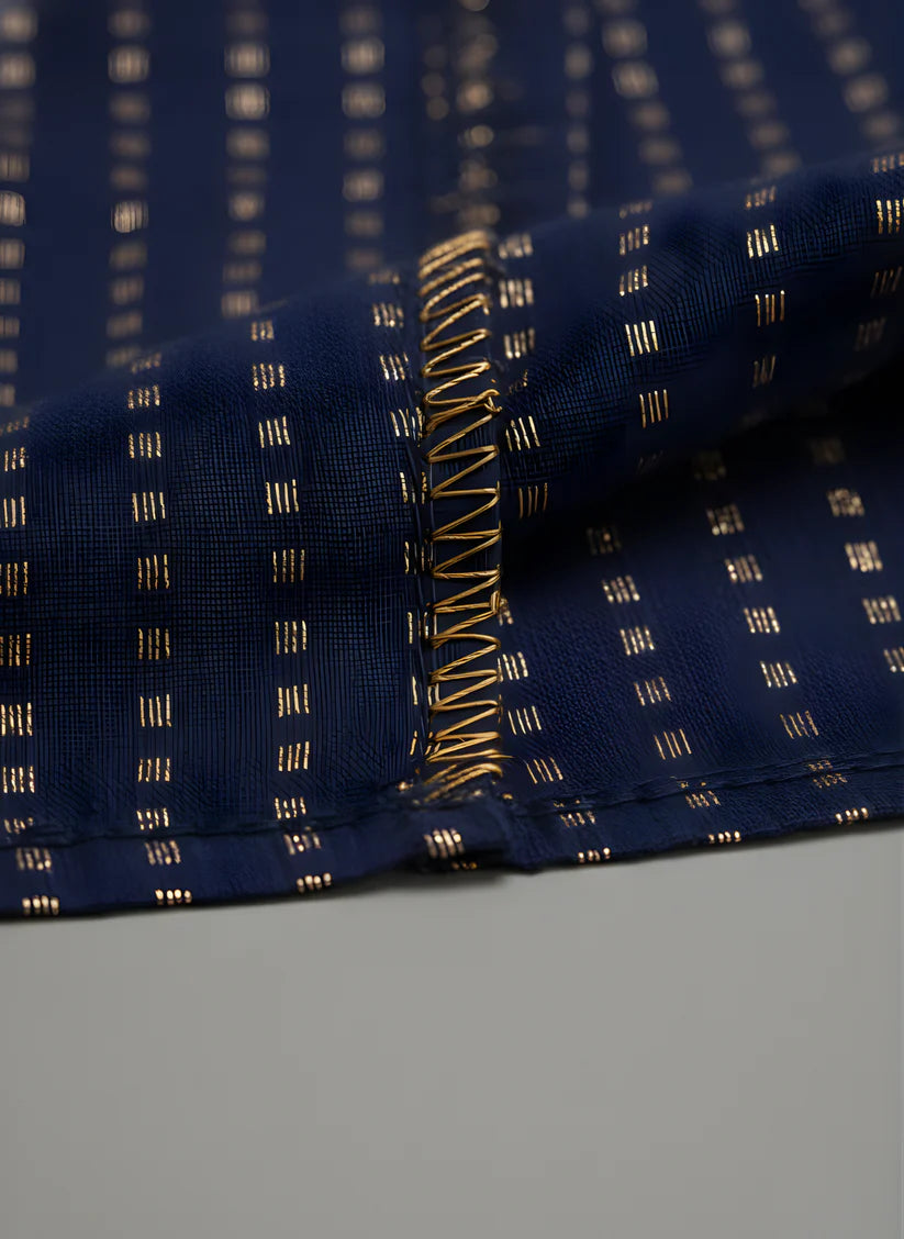 Pure Cotton Navy Blue Flared Dress