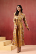Printed Cotton Kurti — Elegant Long Flared Ethnic Wear