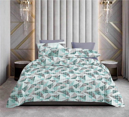Premium Cotton Geometric Print Bedsheet Set – King Size 114x120, 320 TC with Pillow Covers