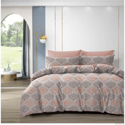 Luxury Cotton Double Bedsheet with 2 Pillow Covers – 108x108 Inches | TC 210 | Elegant Floral Design