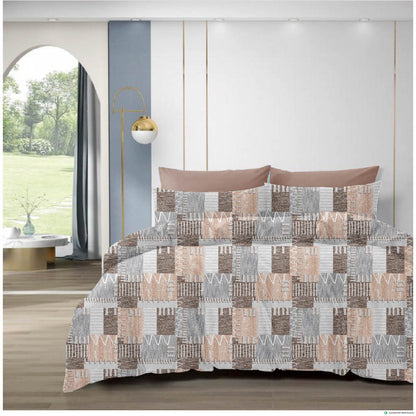 Premium 210 TC Cotton Bedsheet with Pillow Covers – King Size 108x108 (Dual Color Pattern)
