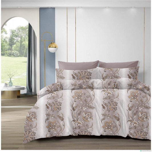 210 TC Cotton Double Bedsheet with 2 Pillow Covers – Floral Print, 108x108 Inches