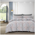 210 TC Cotton Double Bedsheet with 2 Pillow Covers – Grey & Beige Geometric Pattern (108 x 108 Inches)