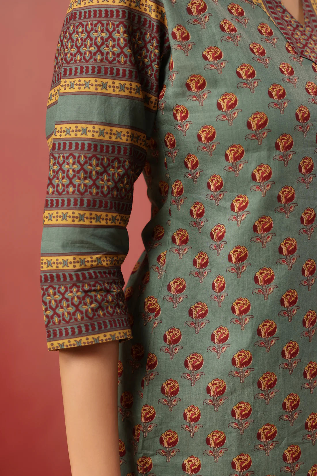 Cotton Straight Kurti — Elegant Long Ethnic Wear
