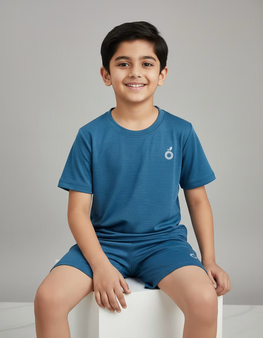 Boys T-Shirt – Blue Breeze | Premium Textured Kids Casual Wear
