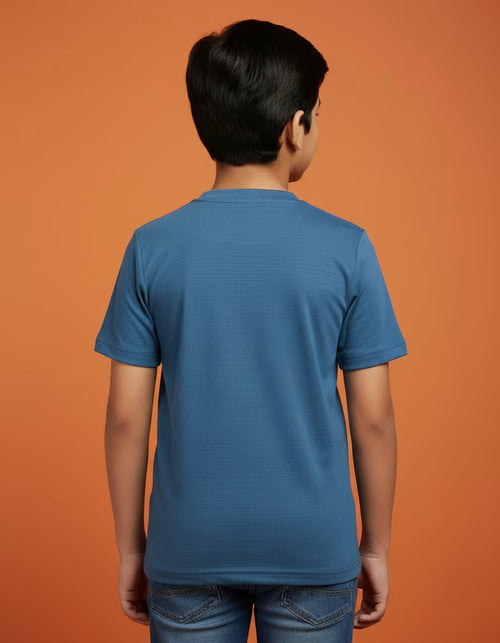 Boys T-Shirt – Blue Breeze | Premium Textured Kids Casual Wear