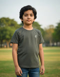 Boys T-Shirt – Forest Olive | Premium Textured Kids Wear