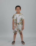 Kids Tropical Machine Printed Co-ord Set – Valentino Fabric | Premium Summer Outfit
