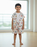 Kids Machine Printed Co-ord Set – Premium Valentino Fabric | Soft Summer Wear