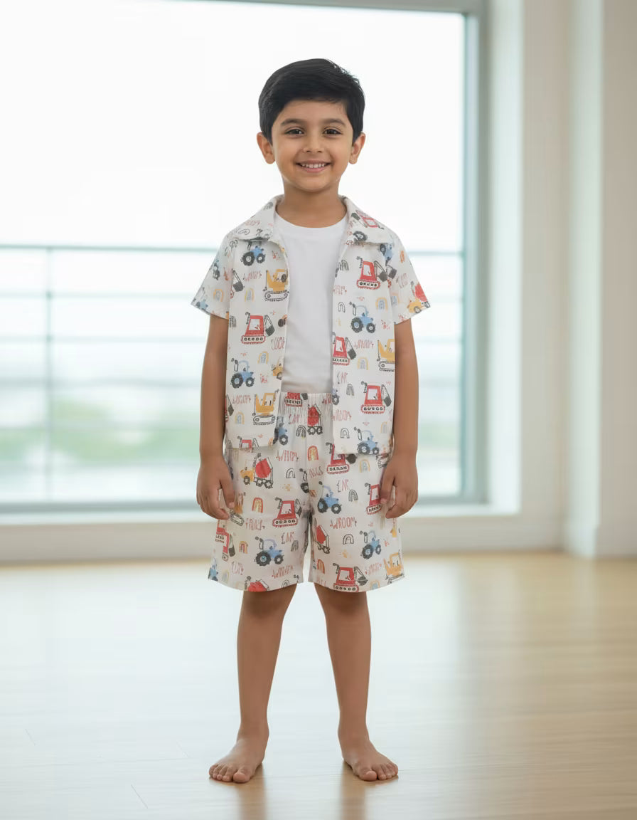 Kids Machine Printed Co-ord Set – Premium Valentino Fabric | Soft Summer Wear