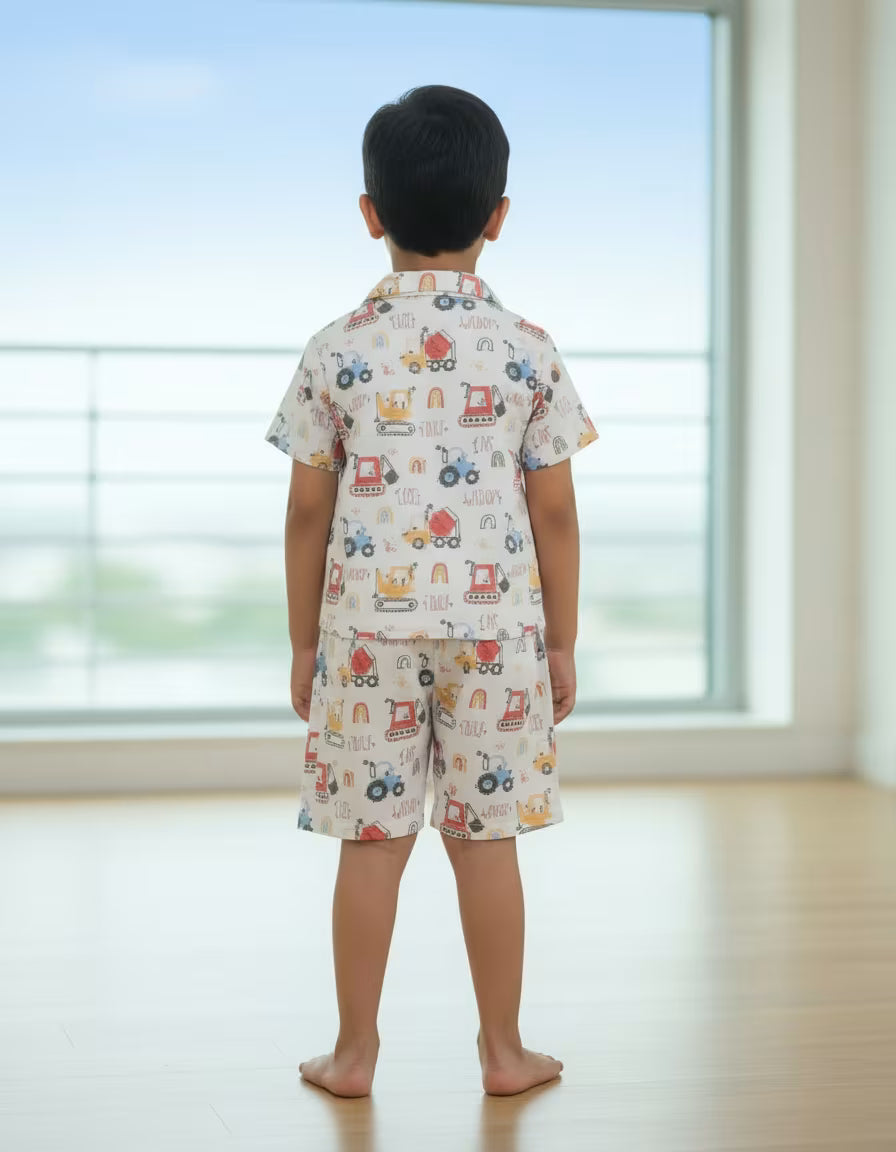 Kids Machine Printed Co-ord Set – Premium Valentino Fabric | Soft Summer Wear