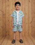 Kids Car Print Co-ord Set – Machine Printed Valentino Fabric | Soft Summer Outfit