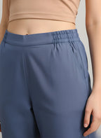 Pastel Blue Premium Cotton Ankle-Length Pants — Elegant Comfort Fit