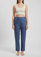 Pastel Blue Premium Cotton Ankle-Length Pants — Elegant Comfort Fit