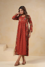 Pure Cotton Hand-Block Printed Kurti — Elegant Everyday Wear