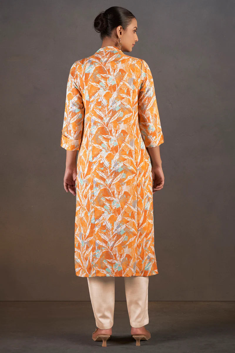 Light Pink Cotton Blend Printed Kurta