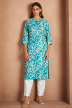 Light Pink Cotton Blend Printed Kurta